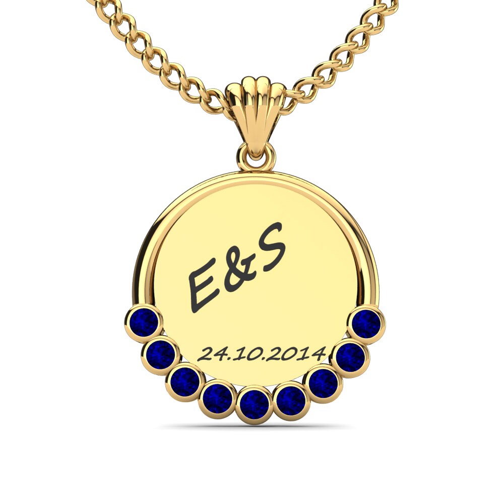 Gelbgold 585 Saphir Damen anhänger Teodora