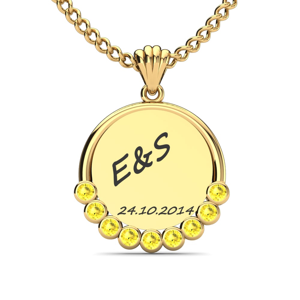 Gelbgold 585 Gelber Saphir Damen anhänger Teodora
