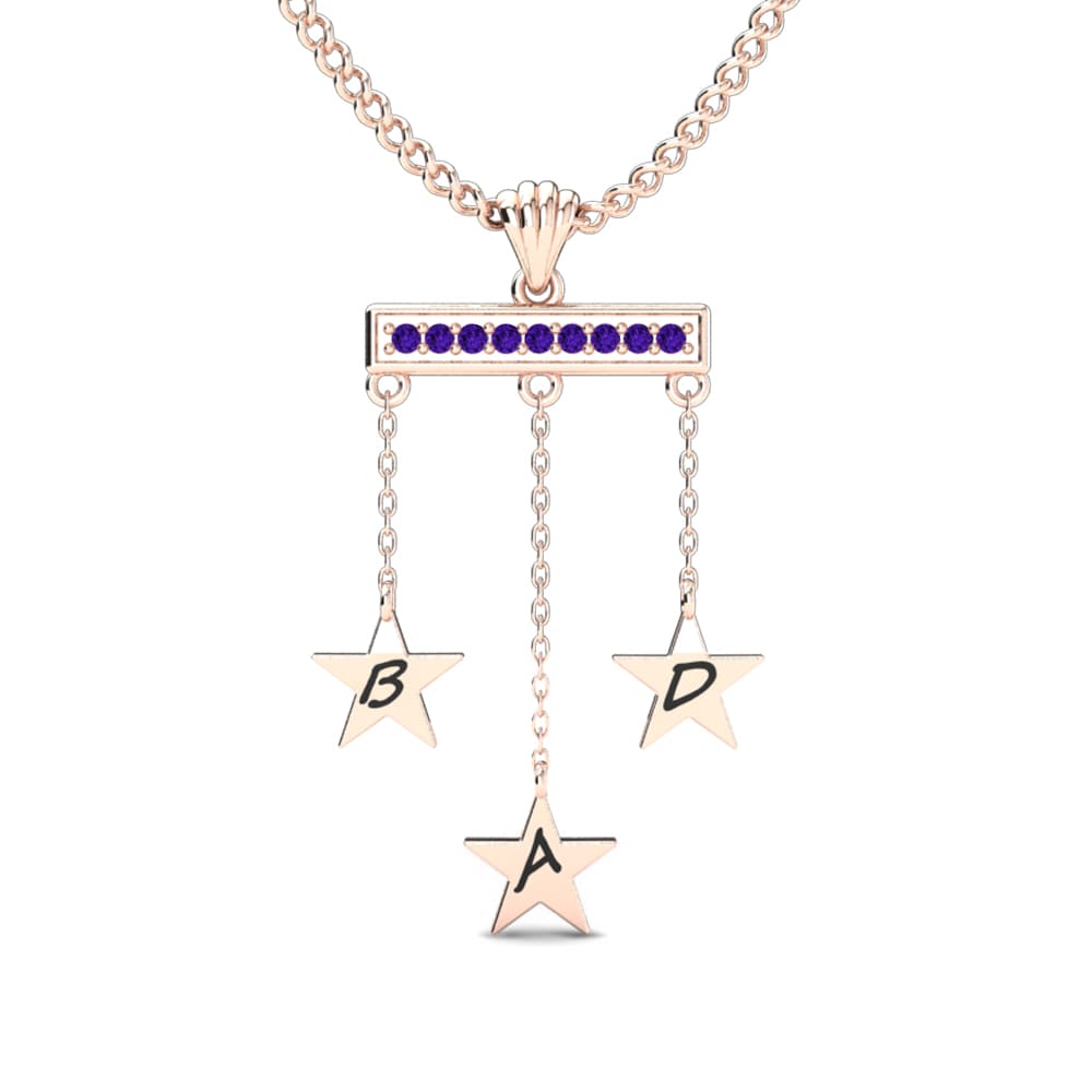 Rotgold 585 Amethyst Damen anhänger Thais