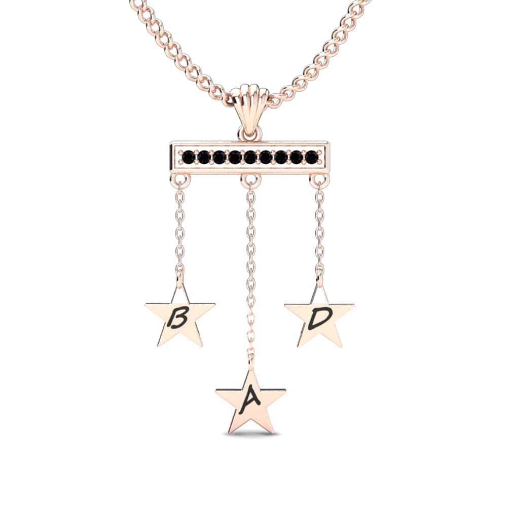 Rotgold 585 Schwarzer Diamant Damen anhänger Thais