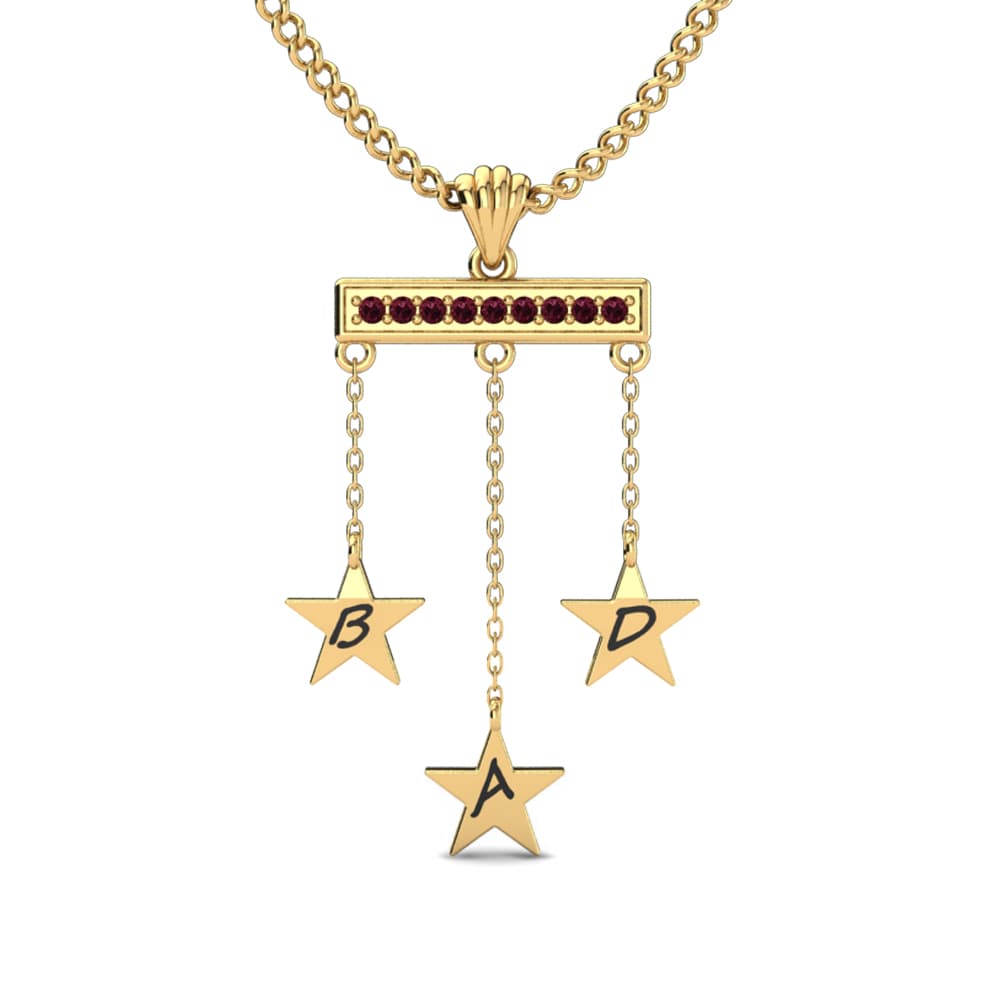 14k Oro Amarillo Granate Colgante de Mujer Thais