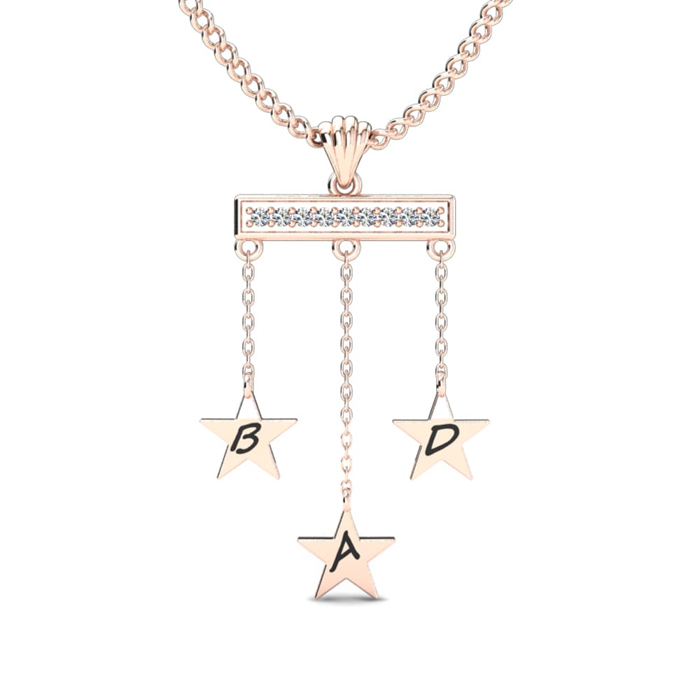 Rotgold 585 Labor-gezüchteter Diamant Damen anhänger Thais