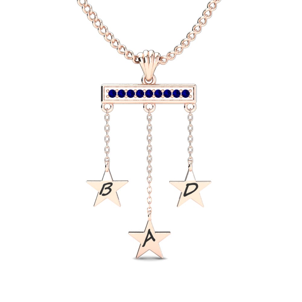 14k Rose Gold Sapphire Women's Pendant Thais