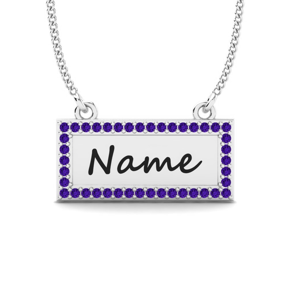950 Platin Amethyst Damen halskette Thymon