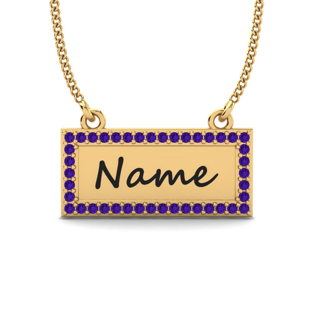 Gelbgold 585 Amethyst Damen halskette Thymon