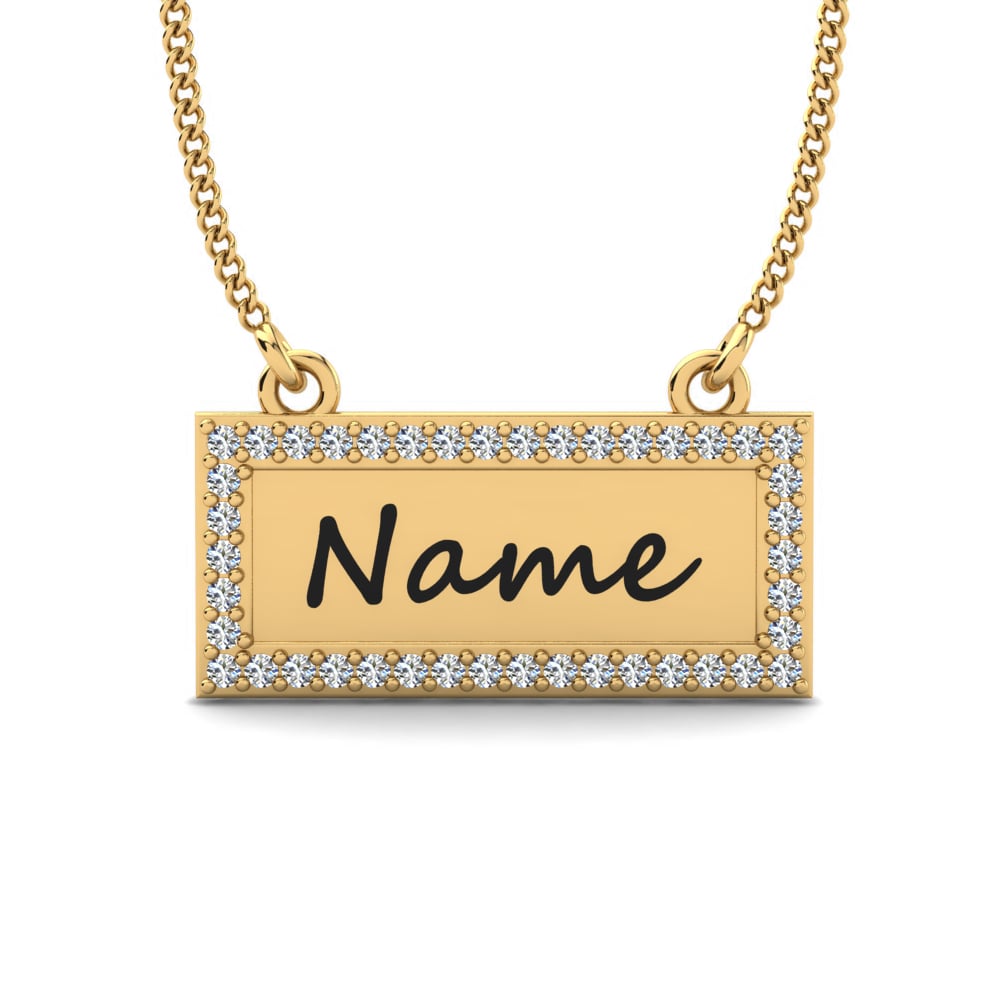 Gelbgold 585 Weißer Saphir Damen halskette Thymon