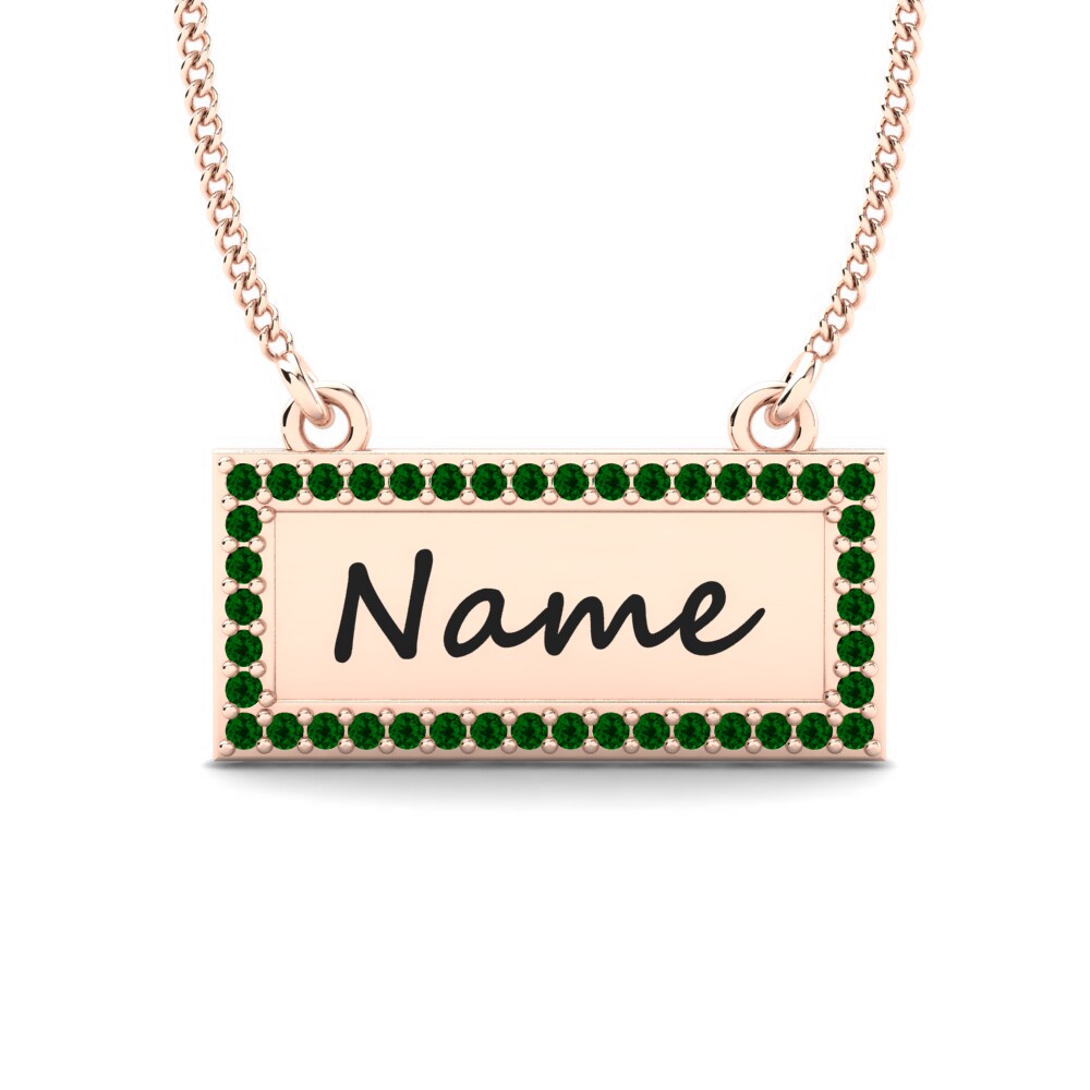 Rotgold 585 Grüner Zirkonia Damen halskette Thymon