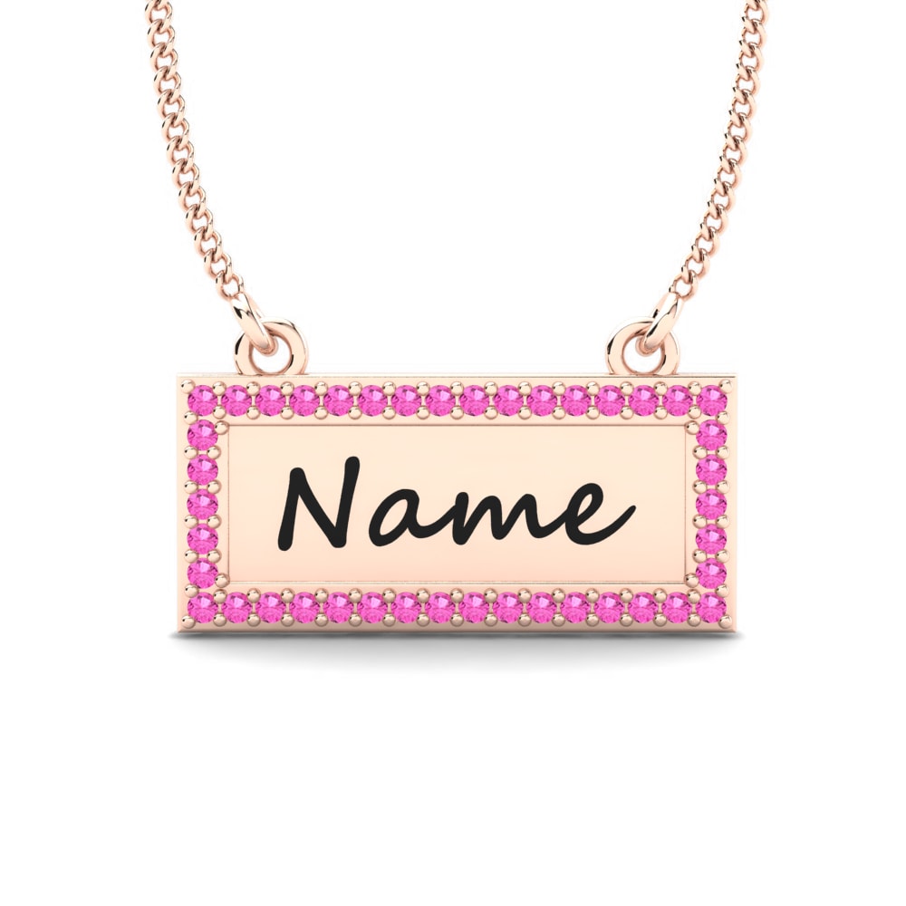 Rotgold 585 Rosa Turmalin Damen halskette Thymon