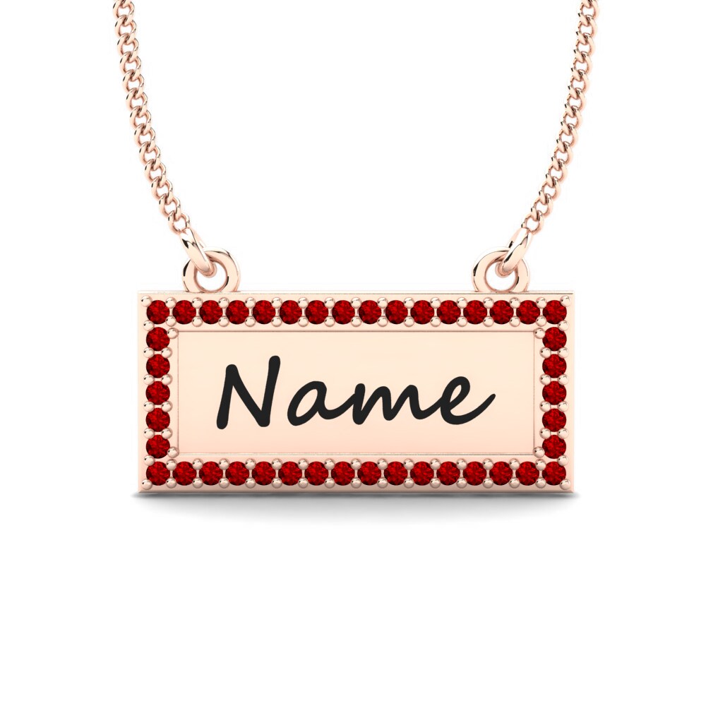 Rotgold 585 Roter Zirkonia Damen halskette Thymon
