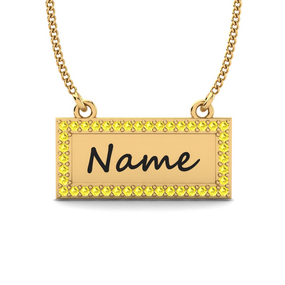 Gelbgold 585 Gelber Saphir Damen halskette Thymon