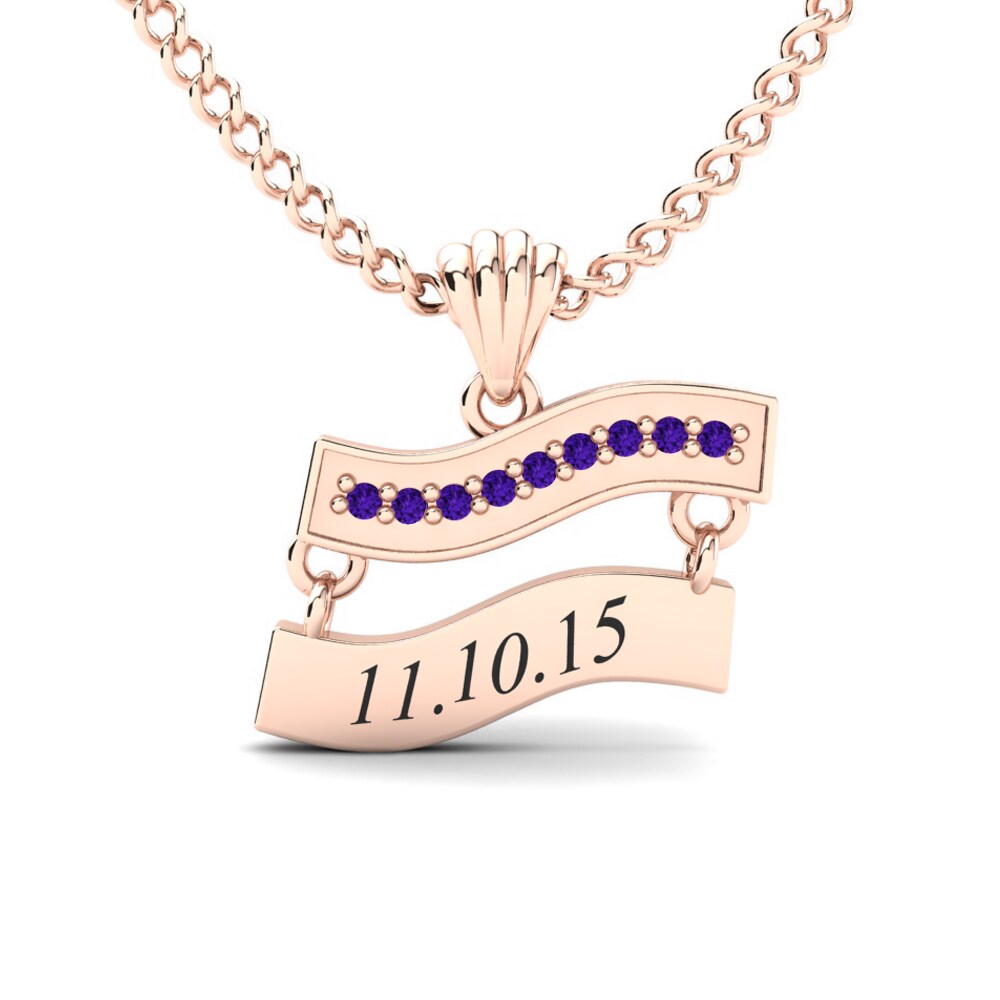 Rotgold 585 Amethyst Damen anhänger Titina