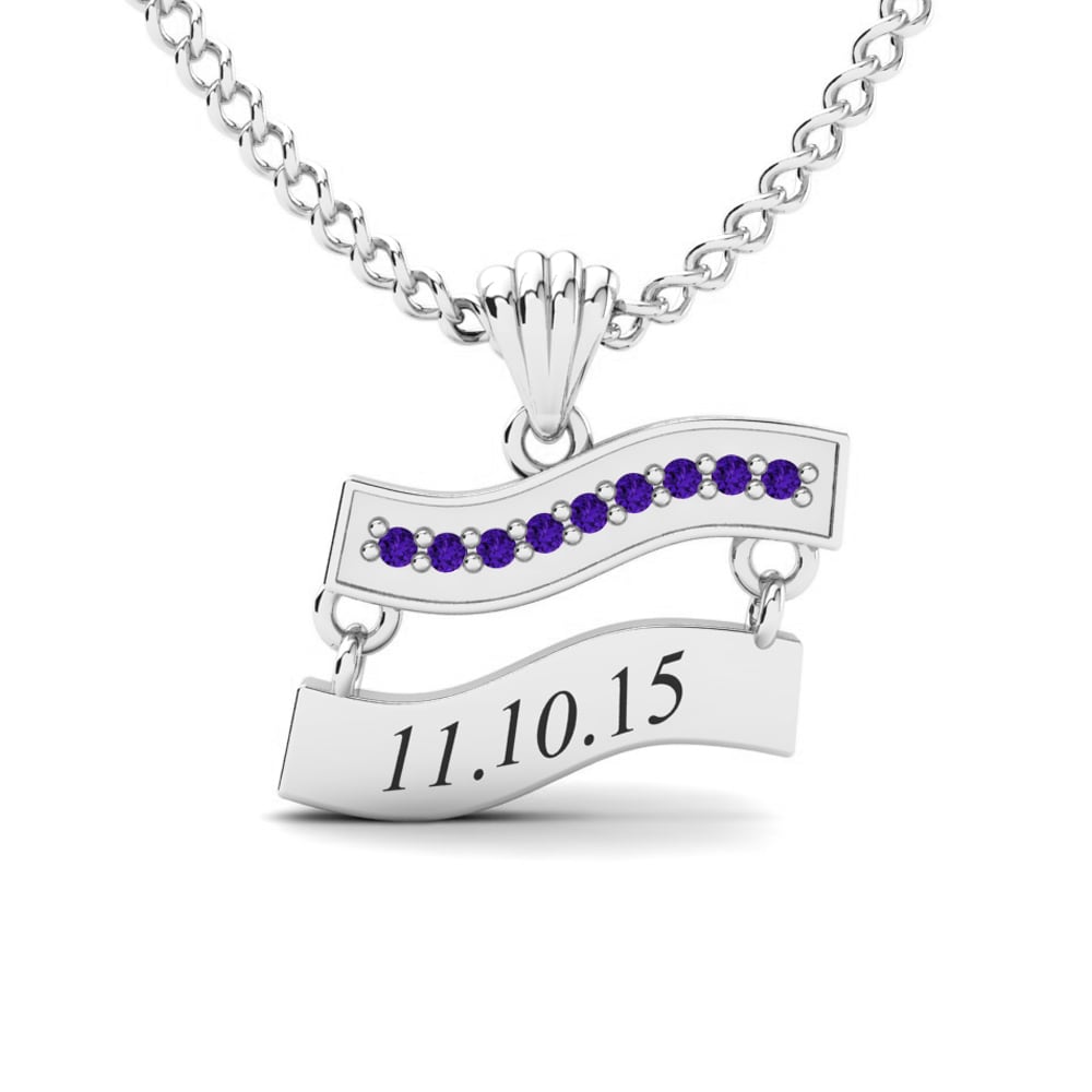 950 Platin Amethyst Damen anhänger Titina