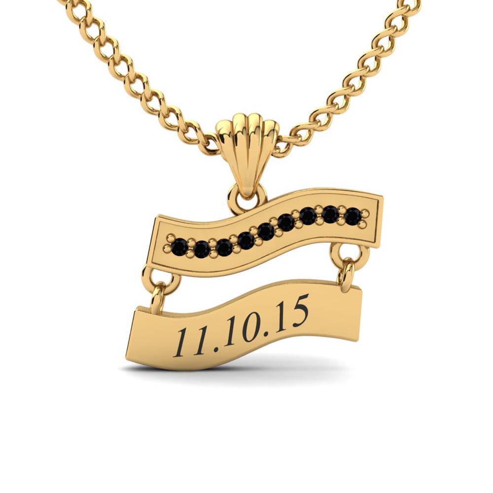 Gelbgold 585 Schwarzer Saphir Damen anhänger Titina