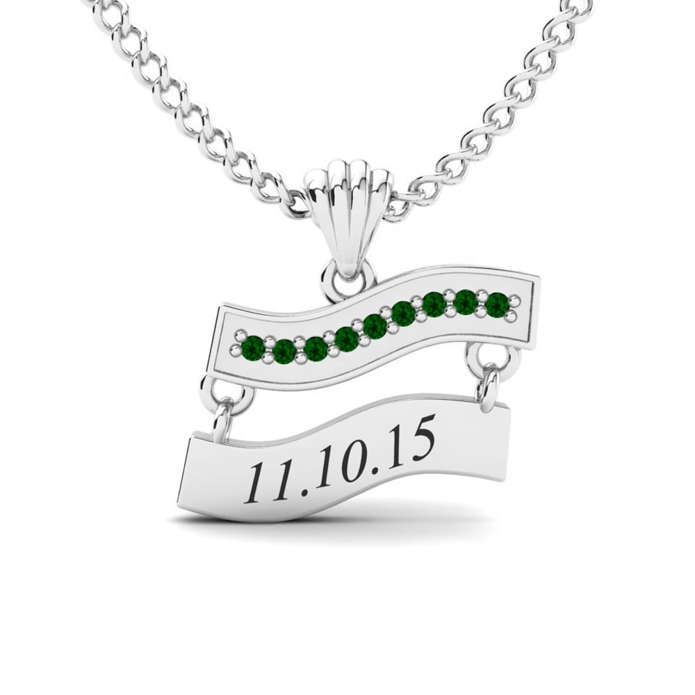 950 Palladium Grüner Zirkonia Damen anhänger Titina