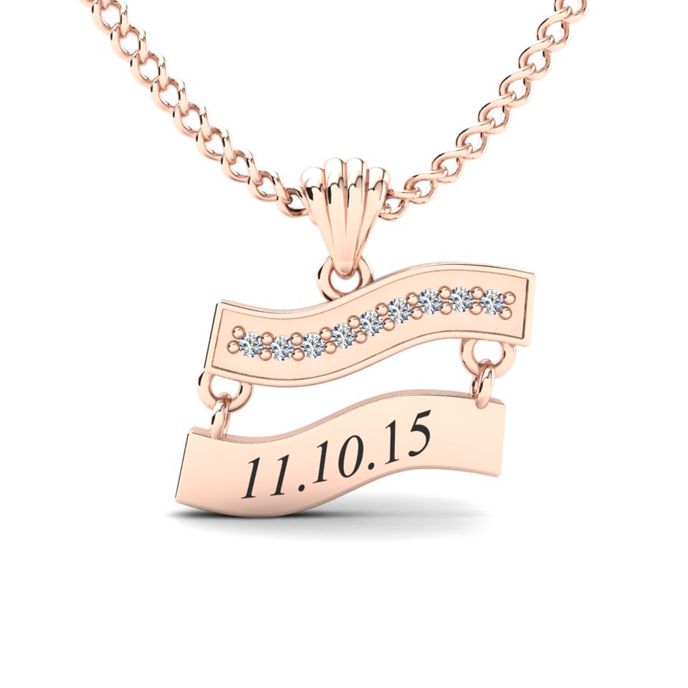 Rotgold 585 Labor-gezüchteter Diamant Damen anhänger Titina