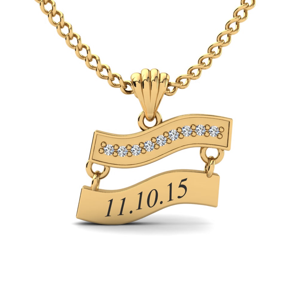 Gelbgold 585 Moissanit Damen anhänger Titina