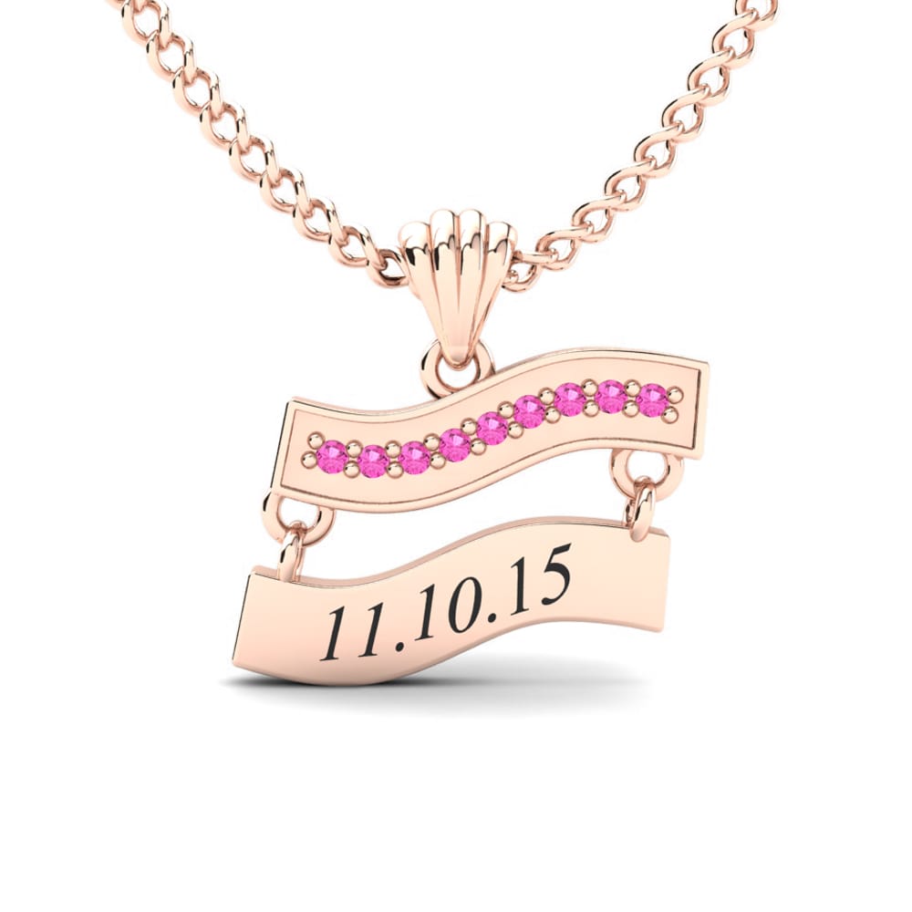 Rotgold 585 Rosa Turmalin Damen anhänger Titina