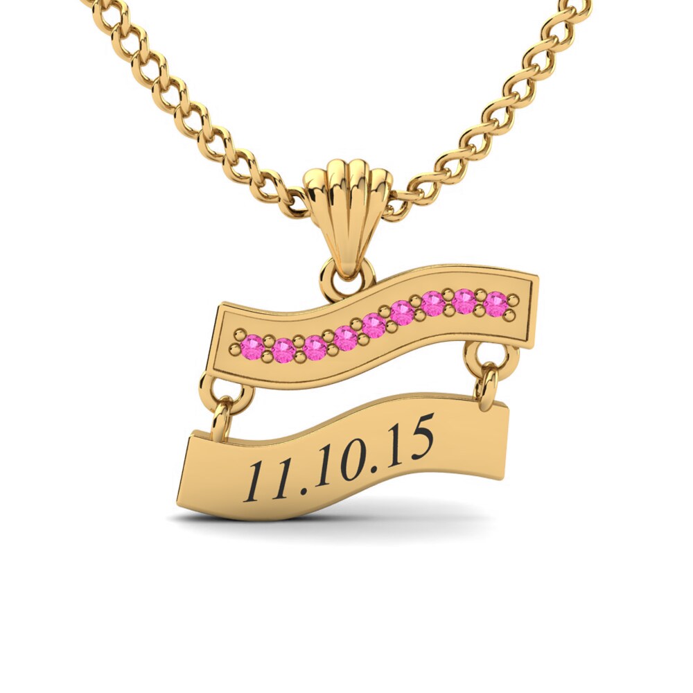 Gelbgold 585 Rosa Turmalin Damen anhänger Titina