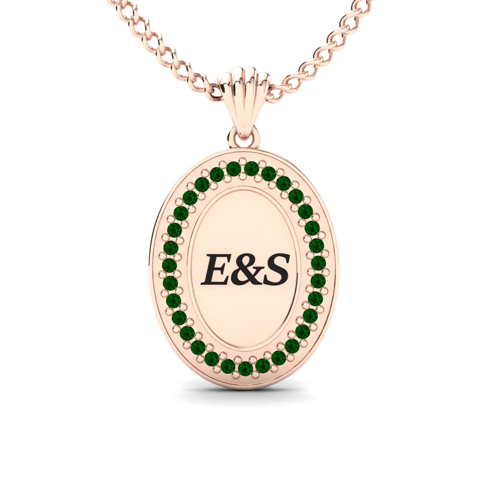 Rotgold 585 Grüner Zirkonia Damen anhänger Tullia