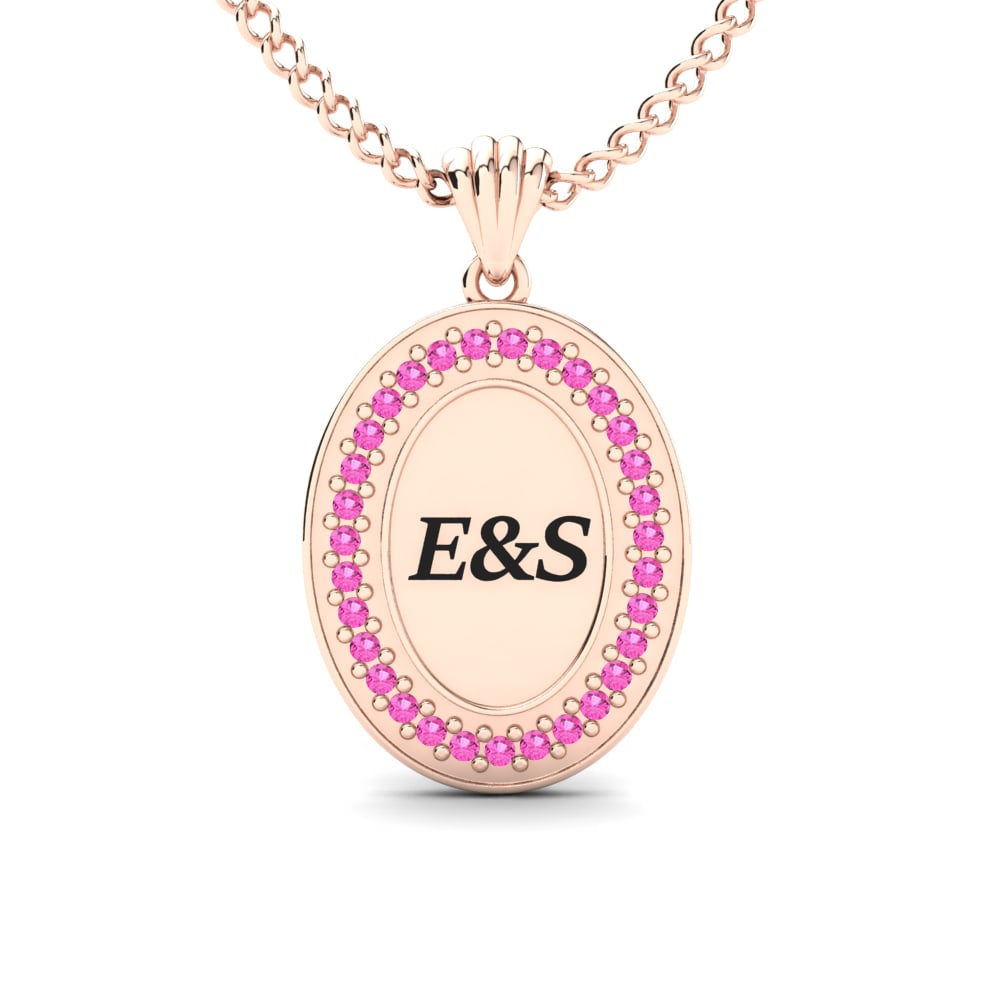 Rotgold 585 Rosa Turmalin Damen anhänger Tullia