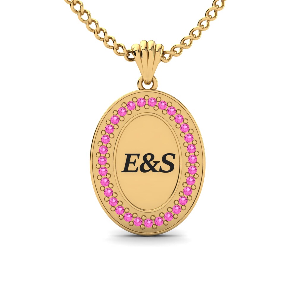 Gelbgold 585 Rosa Turmalin Damen anhänger Tullia