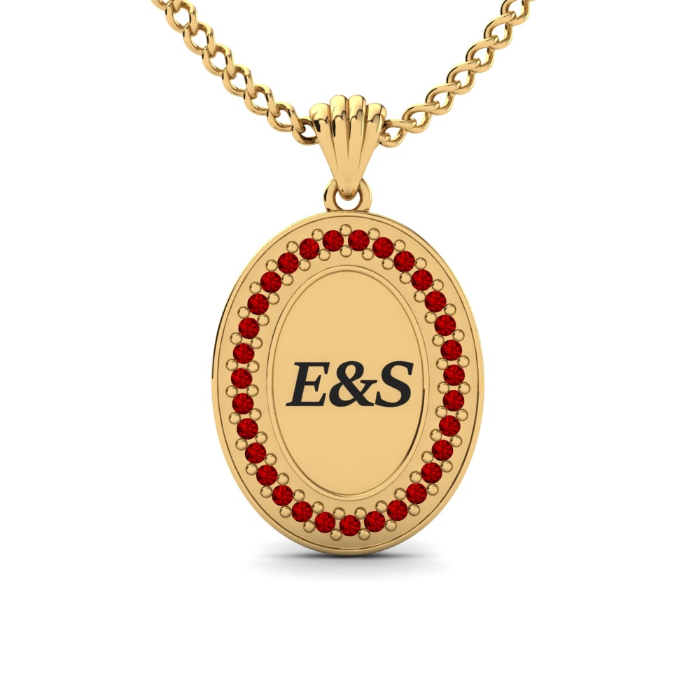 Gelbgold 585 Roter Zirkonia Damen anhänger Tullia