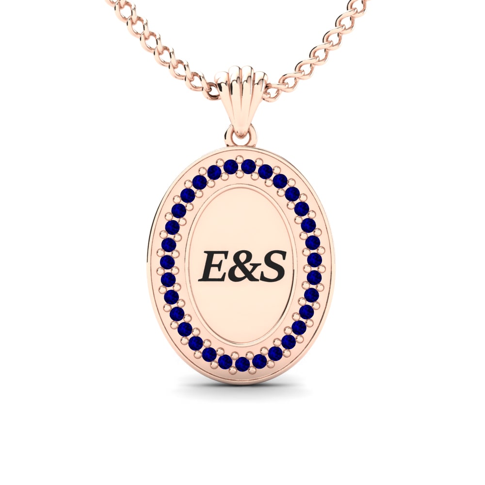 14k Rose Gold Sapphire Women's Pendant Tullia