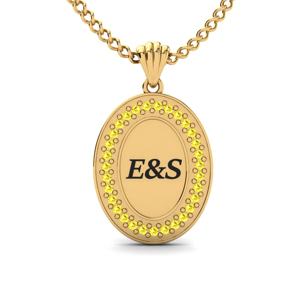 Gelbgold 585 Gelber Saphir Damen anhänger Tullia