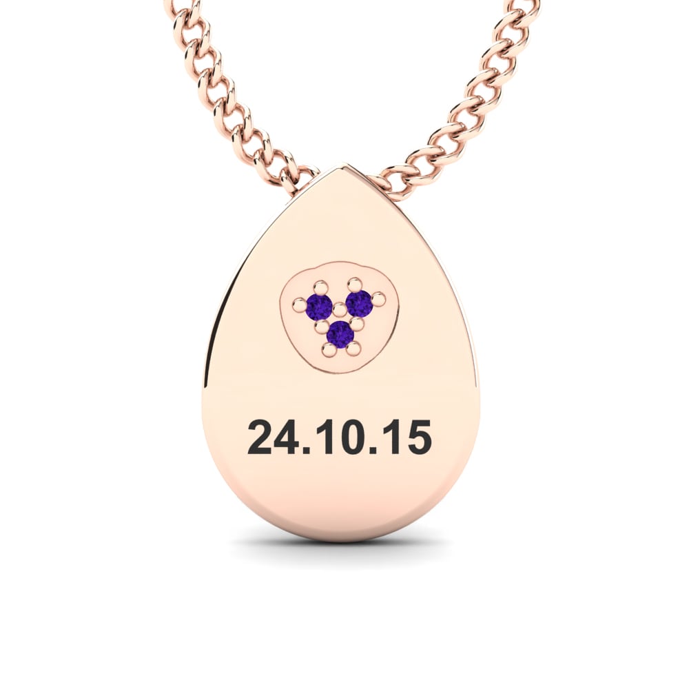 Rotgold 585 Amethyst Damen halskette Velia