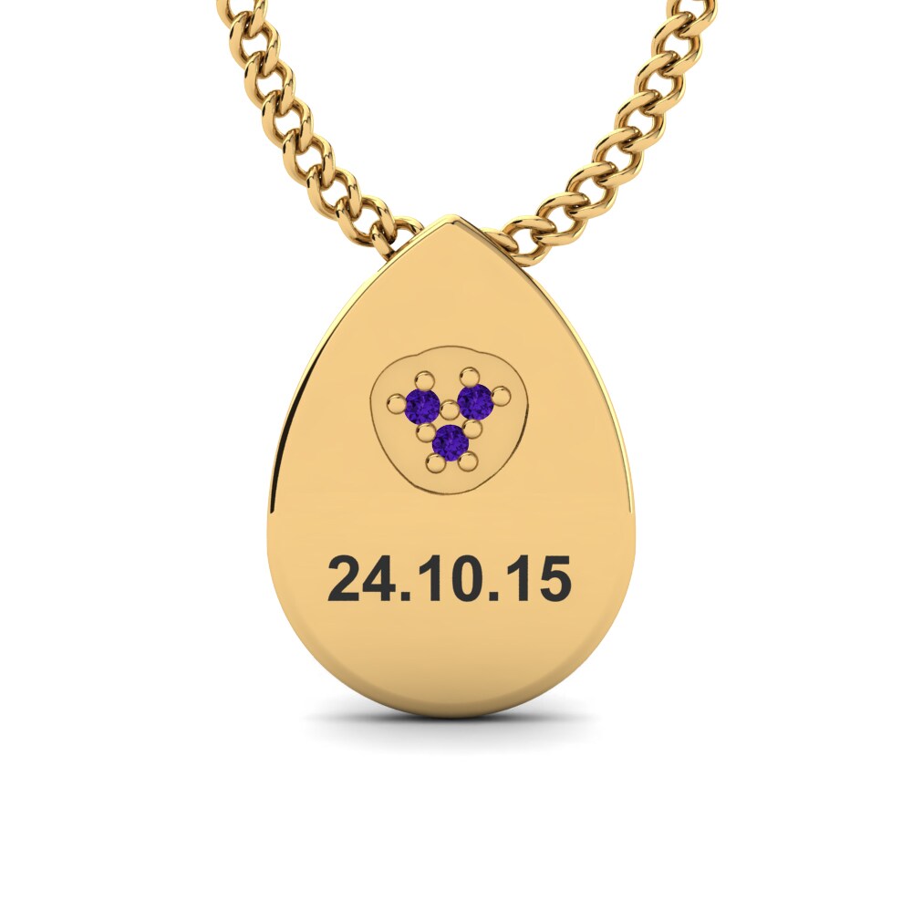 Gelbgold 585 Amethyst Damen halskette Velia