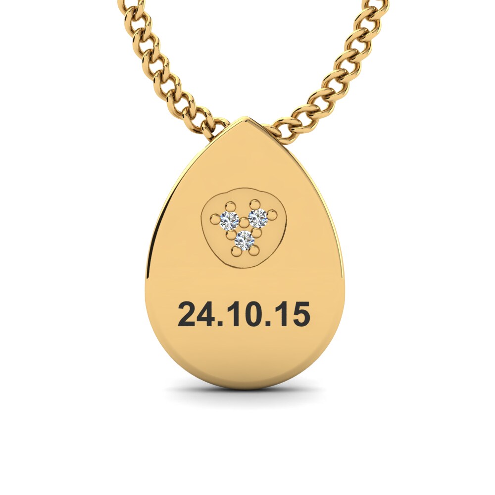 Gelbgold 585 Labor-gezüchteter Diamant Damen halskette Velia