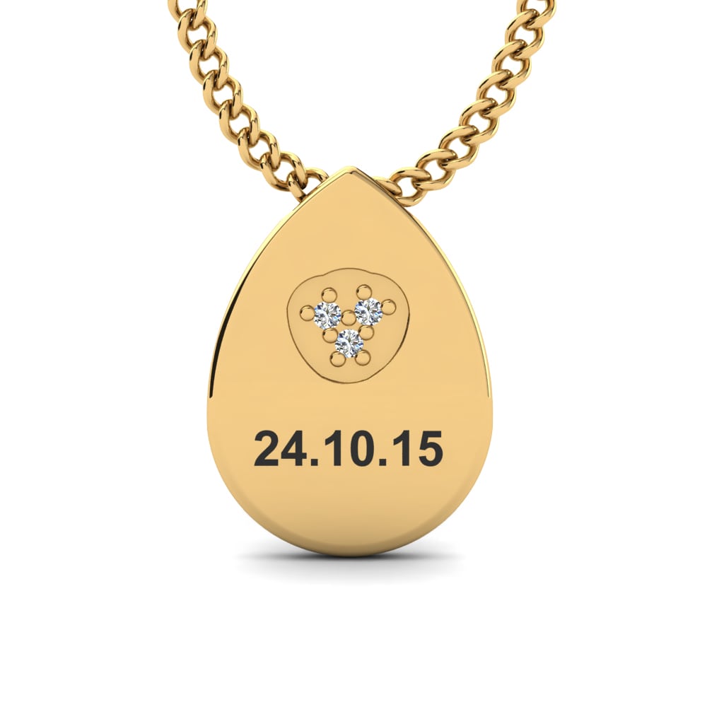 Gelbgold 585 Moissanit Damen halskette Velia