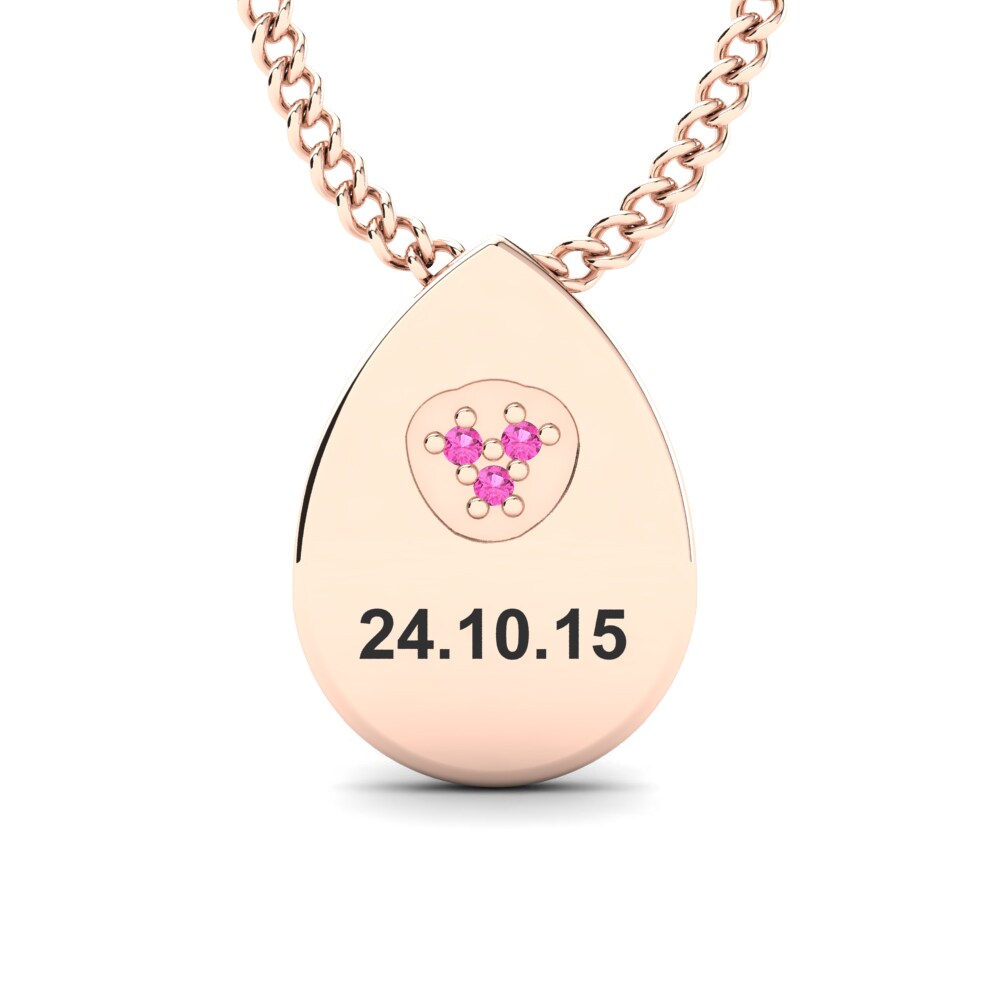 Rotgold 585 Rosa Turmalin Damen halskette Velia
