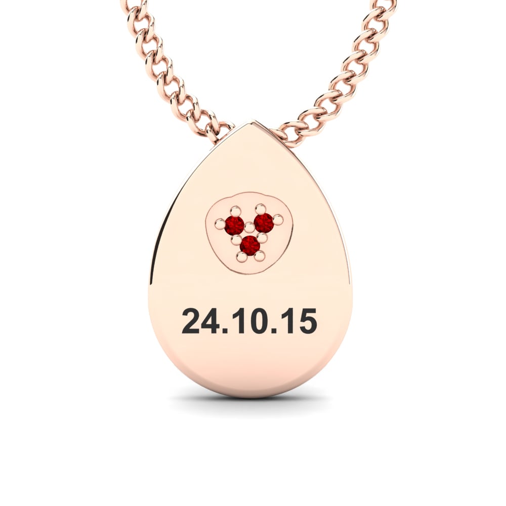 Rotgold 585 Roter Zirkonia Damen halskette Velia