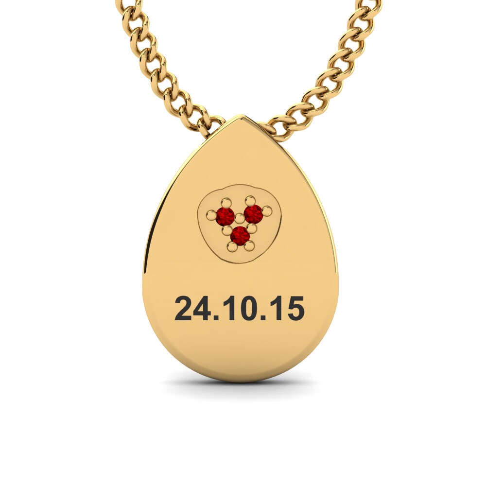 Gelbgold 585 Roter Zirkonia Damen halskette Velia