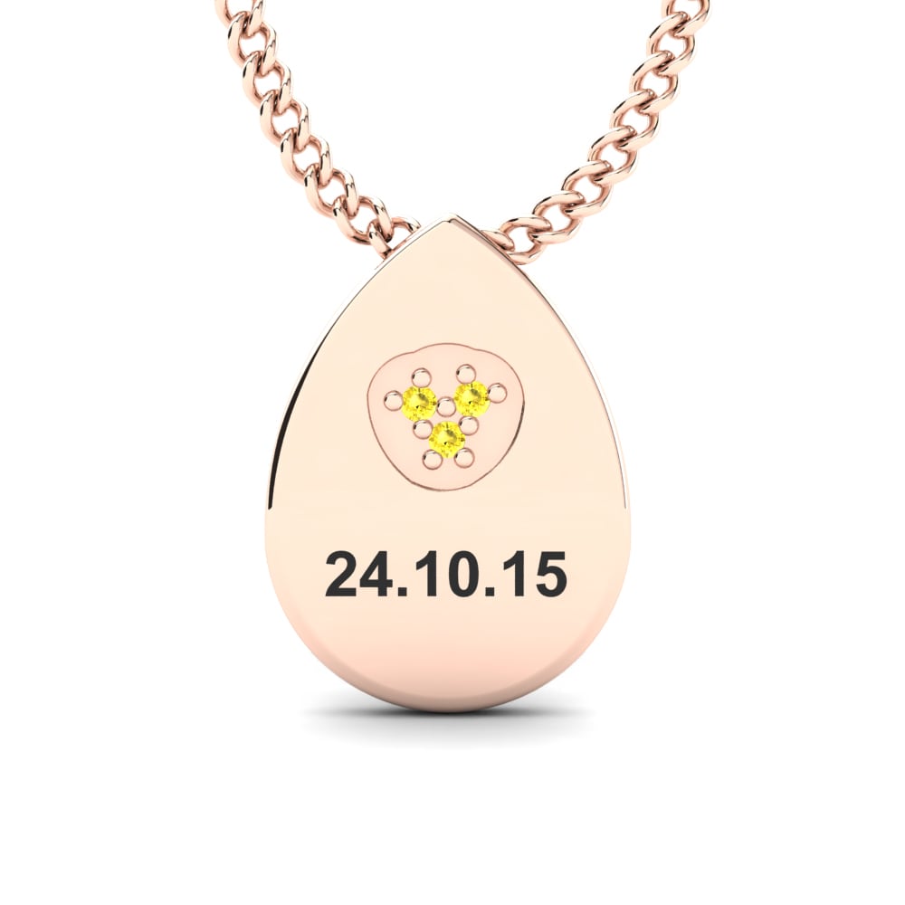 Rotgold 585 Gelber Saphir Damen halskette Velia