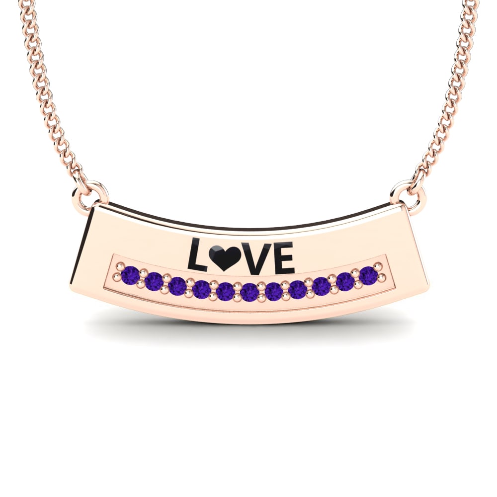 Rotgold 585 Amethyst Damen halskette Vincenza
