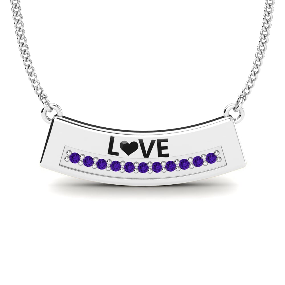 Weiß-Silber Amethyst Damen halskette Vincenza