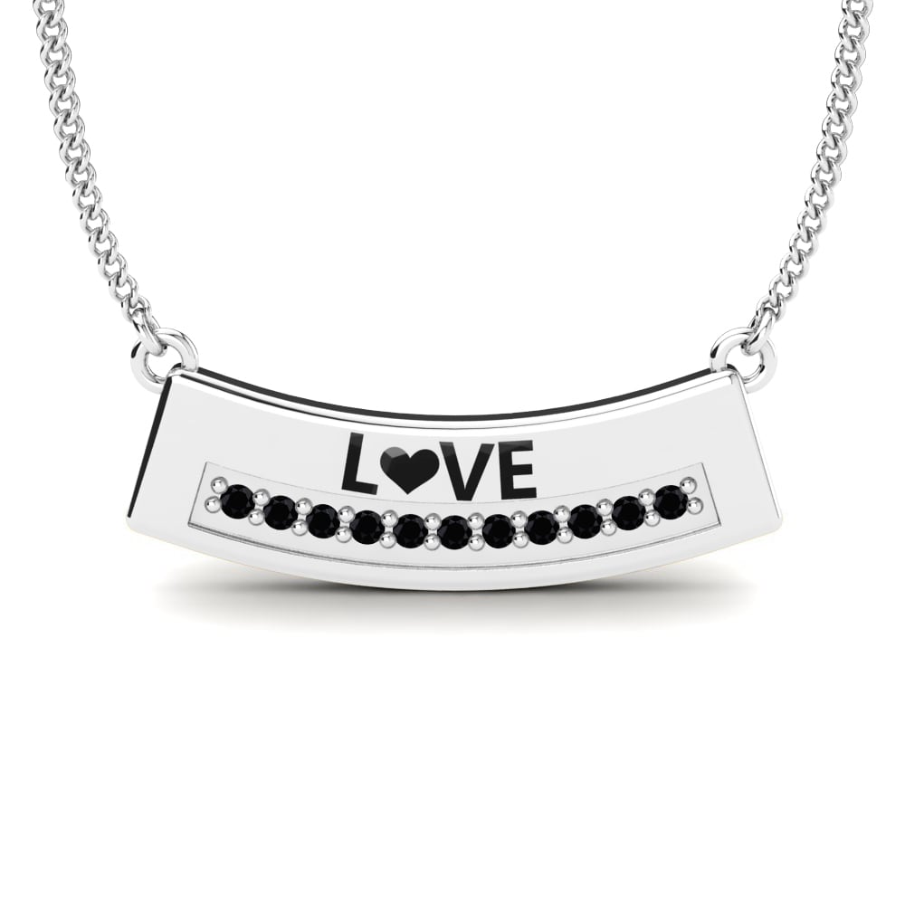 Weiß-Silber Schwarzer Onyx Damen halskette Vincenza