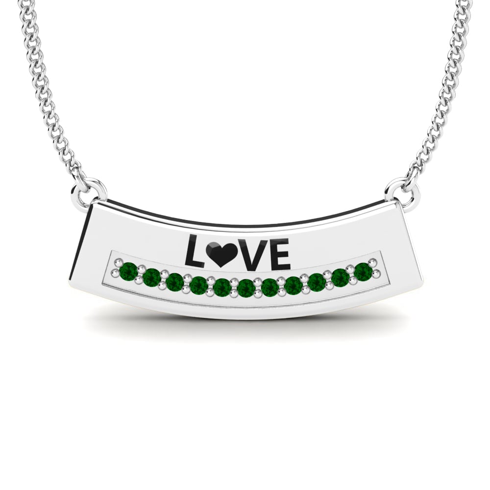 Plata 925 Circonita Verde Collar de Mujer Vincenza