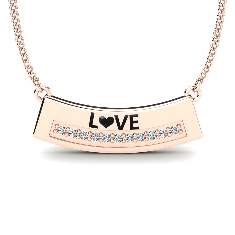 Rotgold 585 Labor-gezüchteter Diamant Damen halskette Vincenza