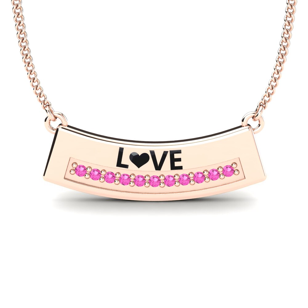 Rotgold 585 Rosa Turmalin Damen halskette Vincenza