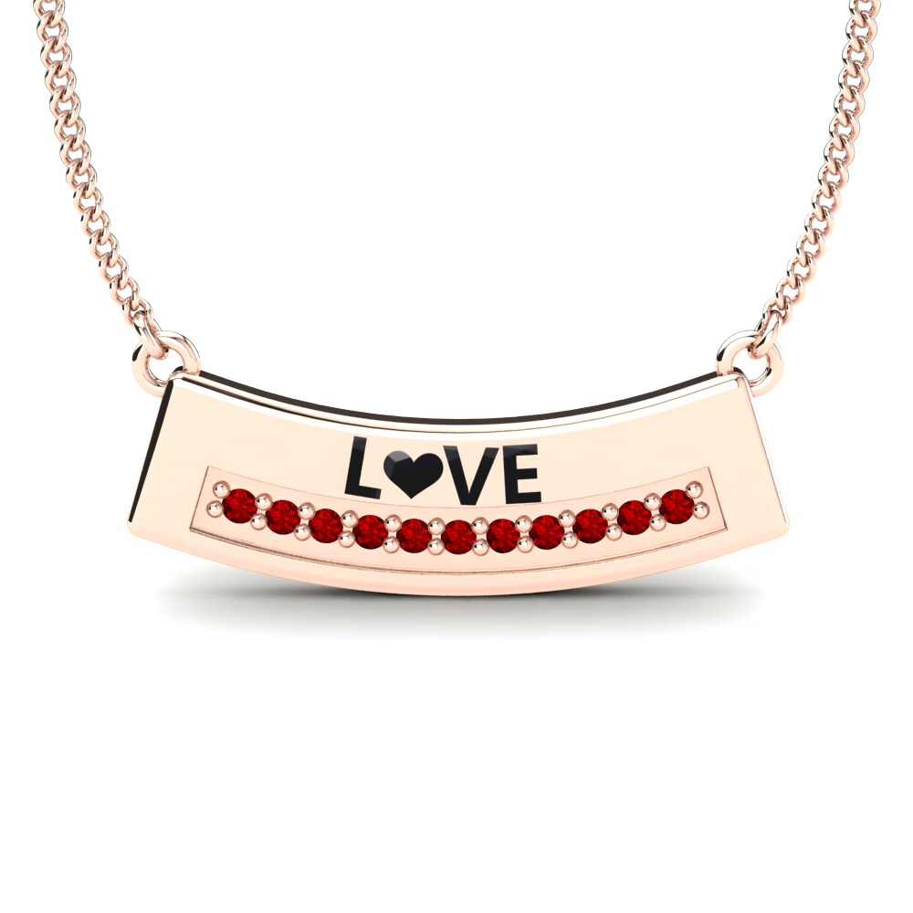 Rotgold 585 Roter Zirkonia Damen halskette Vincenza