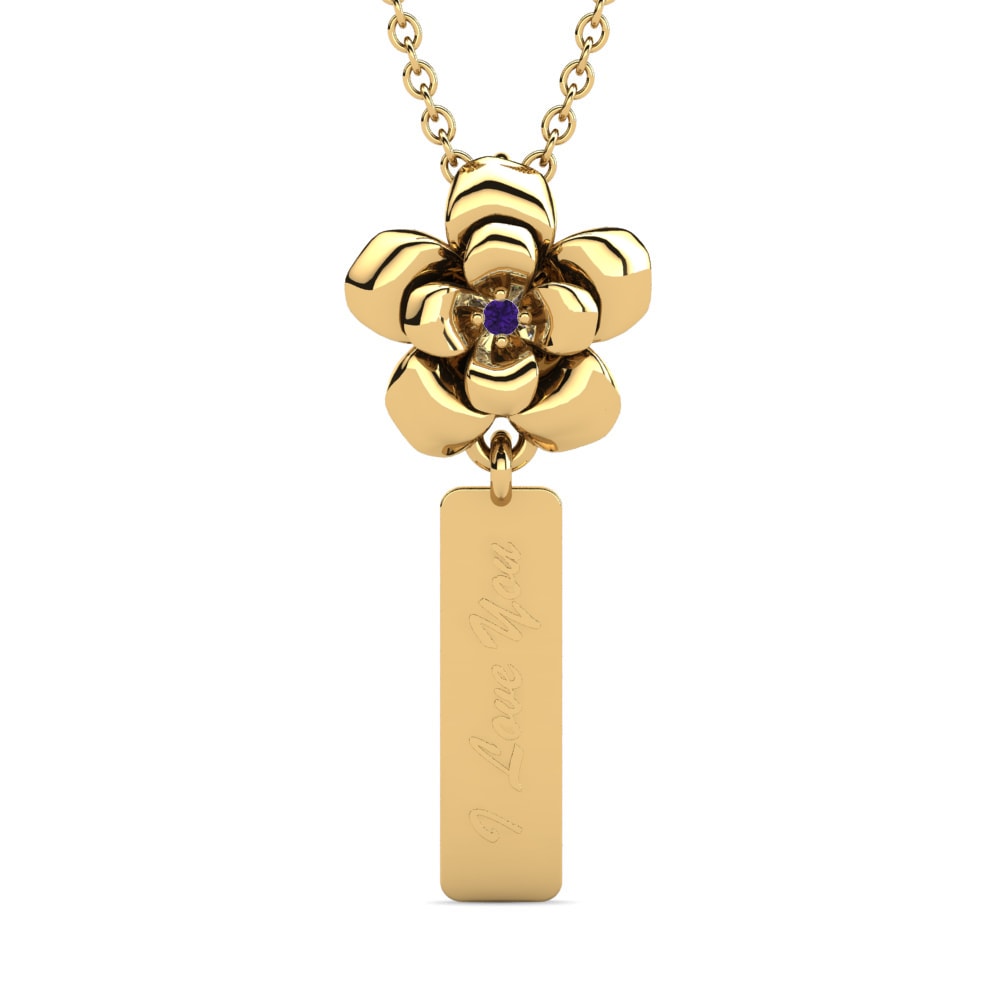 Gelbgold 585 Amethyst Damen anhänger Yamdenal