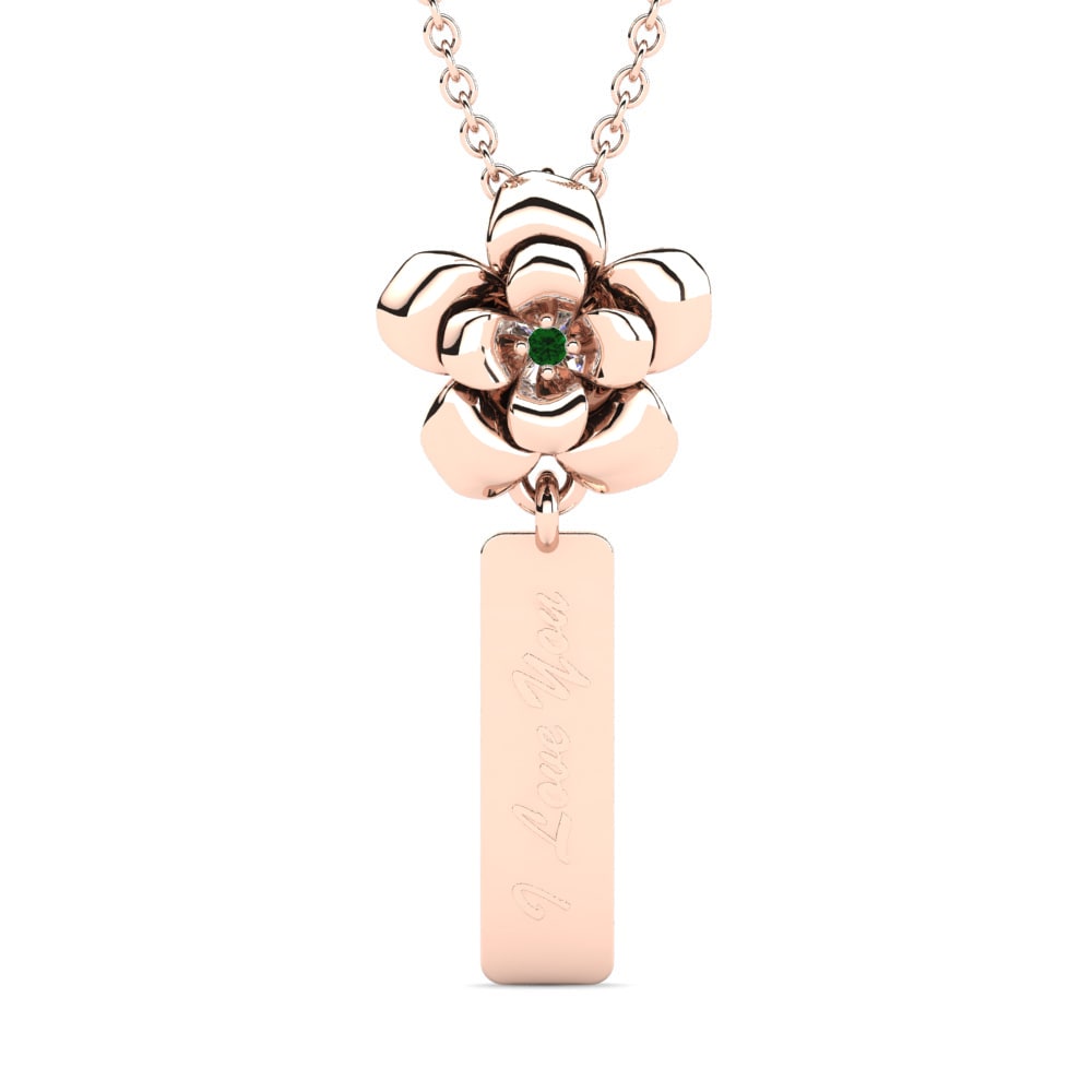 Rotgold 585 Grüner Zirkonia Damen anhänger Yamdenal