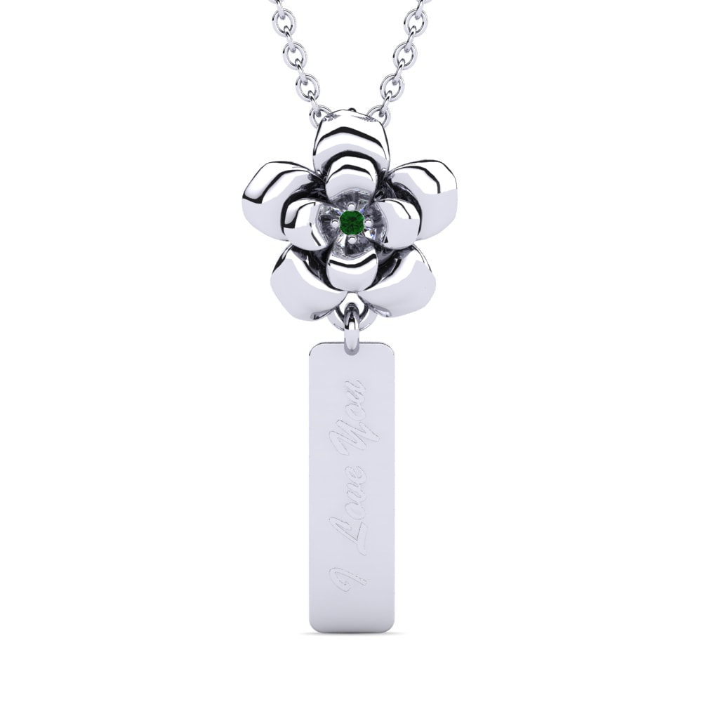 950 Palladium Grüner Zirkonia Damen anhänger Yamdenal