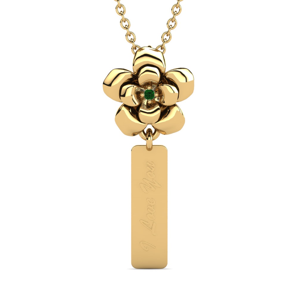 Gelbgold 585 Smaragd Damen anhänger Yamdenal