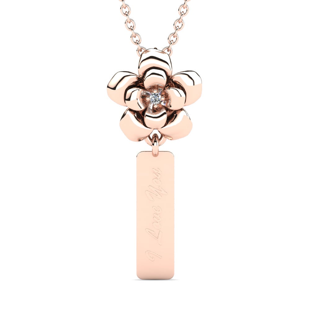 Rotgold 585 Labor-gezüchteter Diamant Damen anhänger Yamdenal