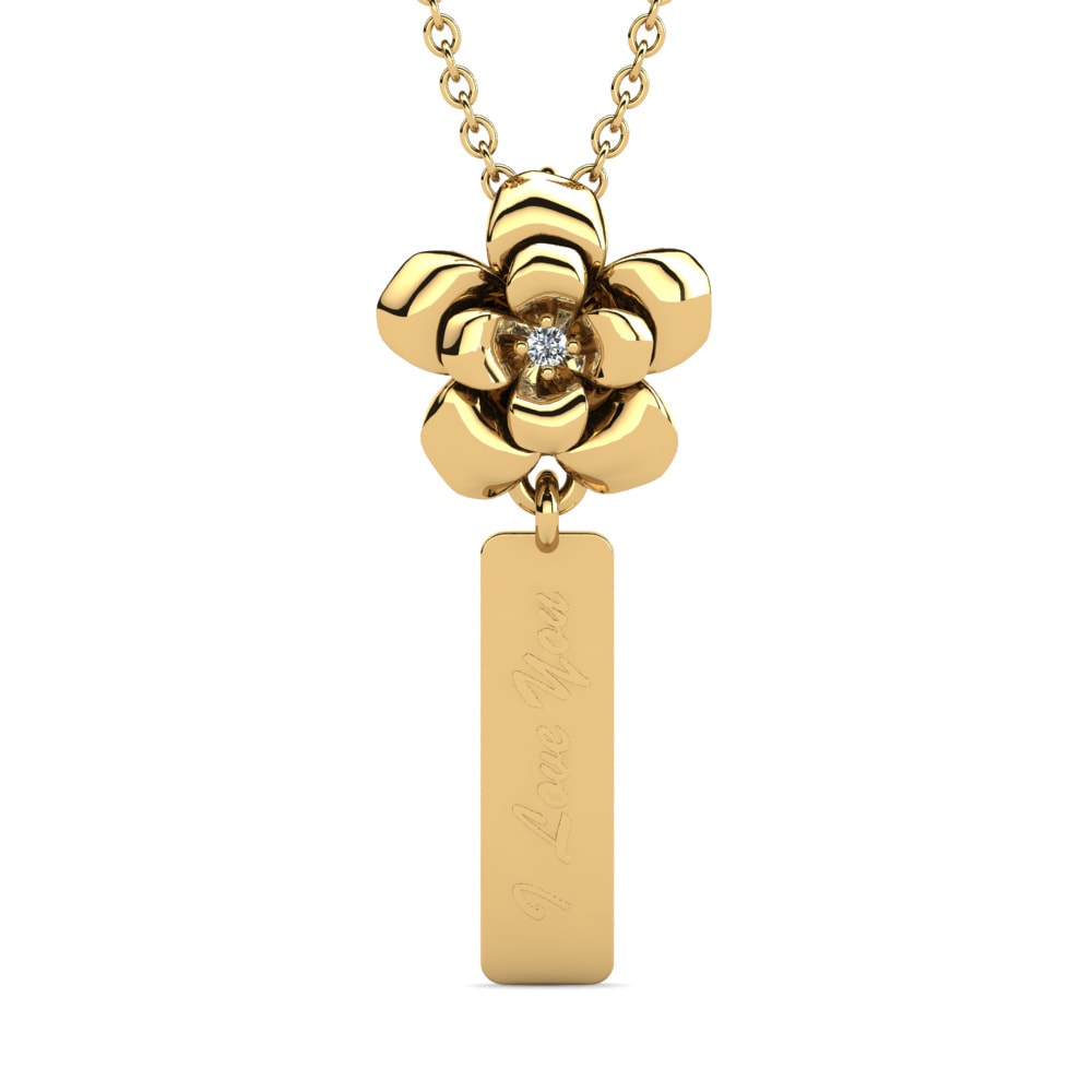 Gelbgold 585 Moissanit Damen anhänger Yamdenal
