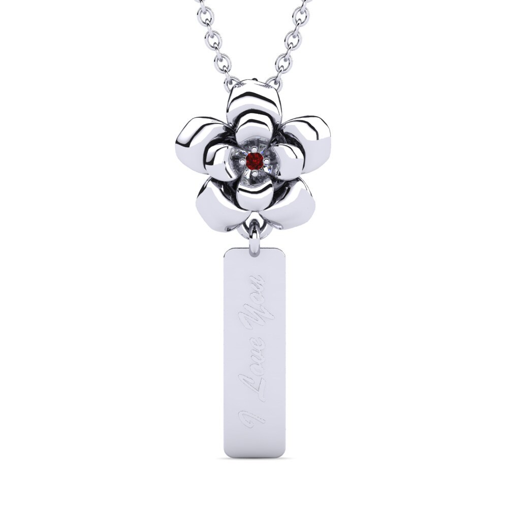 950 Palladium Rubin Damen anhänger Yamdenal